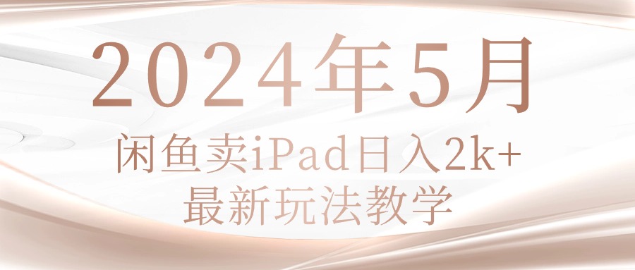 （10459期）2024年5月闲鱼卖ipad日入2k，最新玩法教学-小飞项目网