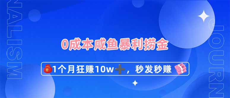 （14257期）0成本闲鱼暴利捞金，1个月狂赚10W+，秒发秒赚新玩法-小飞项目网