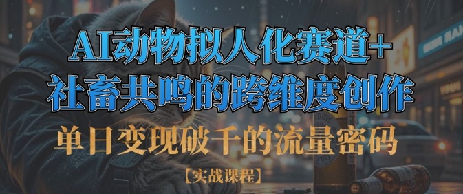 单日变现破千的流量密码，AI动物拟人化赛道+社畜共鸣的跨维度创作-小飞项目网