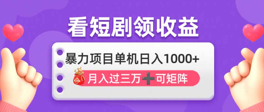 （14198期）看剧即赚无脑躺赚，单机日入1000+，月入3万+，可批量可矩阵，最猛收益…-小飞项目网