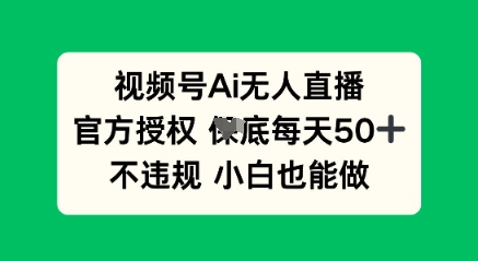 视频号AI无人直播，官方授权  每天50+，不违规 小白也能做-小飞项目网
