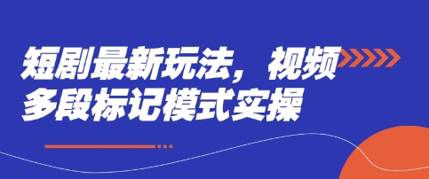 短剧最新玩法，视频多段标记模式实操-小飞项目网