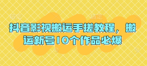 抖音影视搬运手搓教程，搬运新号10个作品必爆-小飞项目网