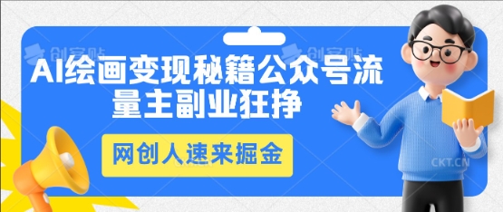AI绘画变现秘籍：公众号流量主副业狂挣，网创人速来掘金-小飞项目网