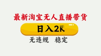 4月最新淘宝无人直播带货，日入数张，不违规不封号，独家技术，操作简单【揭秘】-小飞项目网