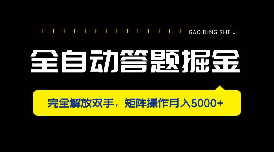 （14337期）全自动答题掘金，完全解放双手，矩阵操作月入5000+-小飞项目网