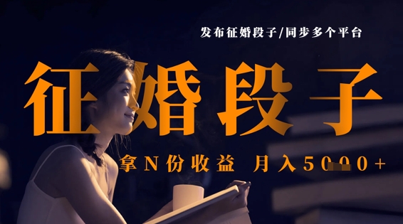 发布征婚段子，同步多个平台，拿N份收益，月入5k-小飞项目网