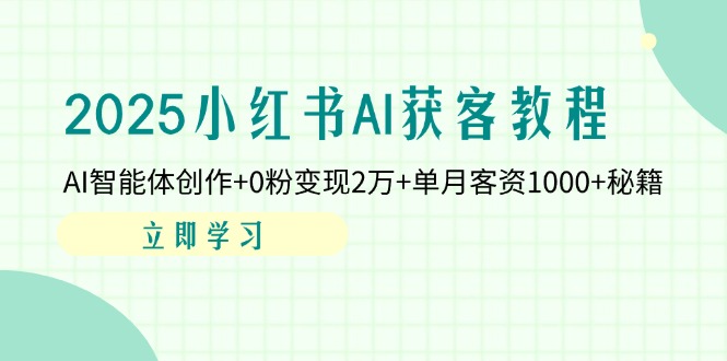 （14301期）2025小红书AI获客教程：AI智能体创作+0粉变现2万+单月客资1000+秘籍-小飞项目网