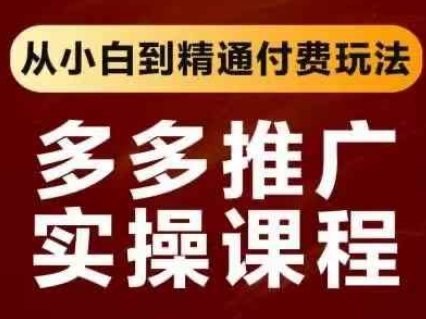 拼多多推广实操课程，从小白到精通付费玩法-小飞项目网