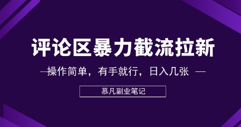 评论区暴力截流拉新：捡钱项目，操作简单，有手就行，日入几张-小飞项目网