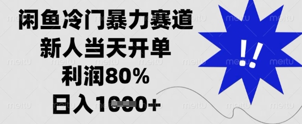 闲鱼冷门暴力赛道，新人当天开单，利润80%，日入数张【揭秘】-小飞项目网